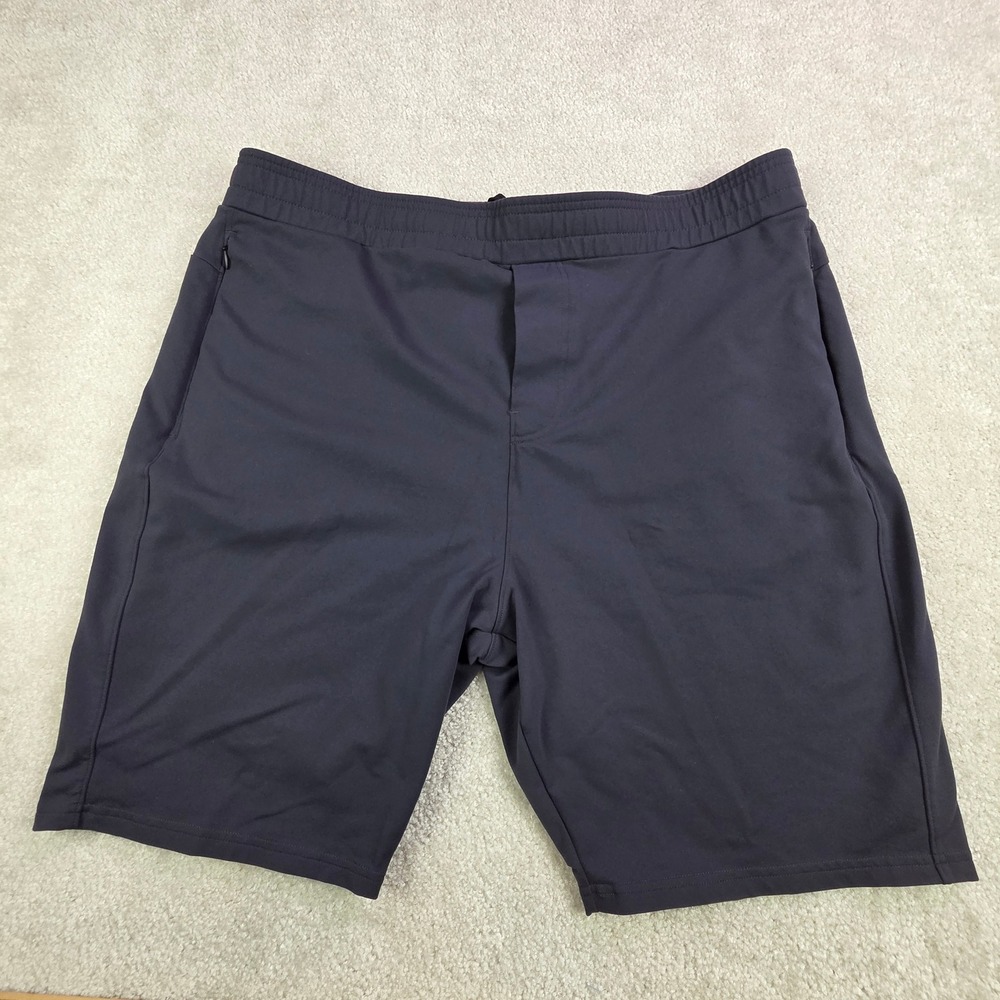 Public Rec Athletic Shorts Men Navy Nylon‎ Spandex Size 38x9